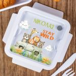 Δοχείο Φαγητού με Χώρισμα & το Όνομα του Παιδιού, Stay Wild